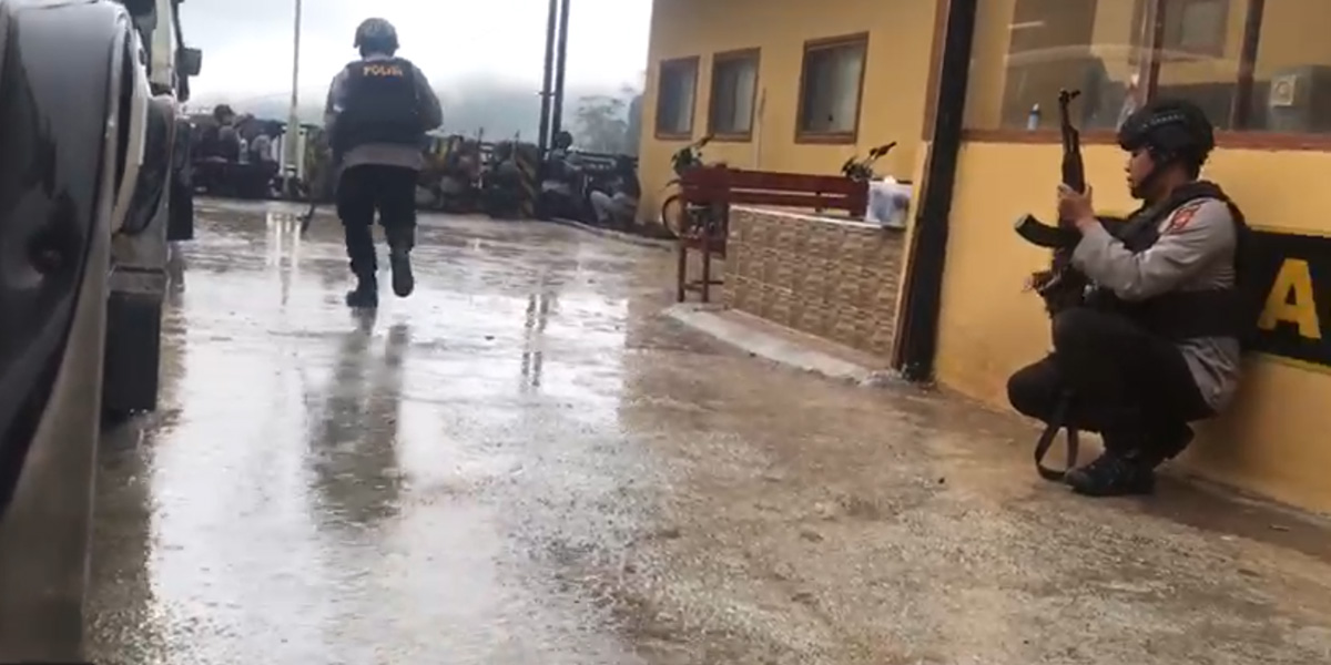 Situasi Mapolsek Tembagapura, Senin (02/03/2020)